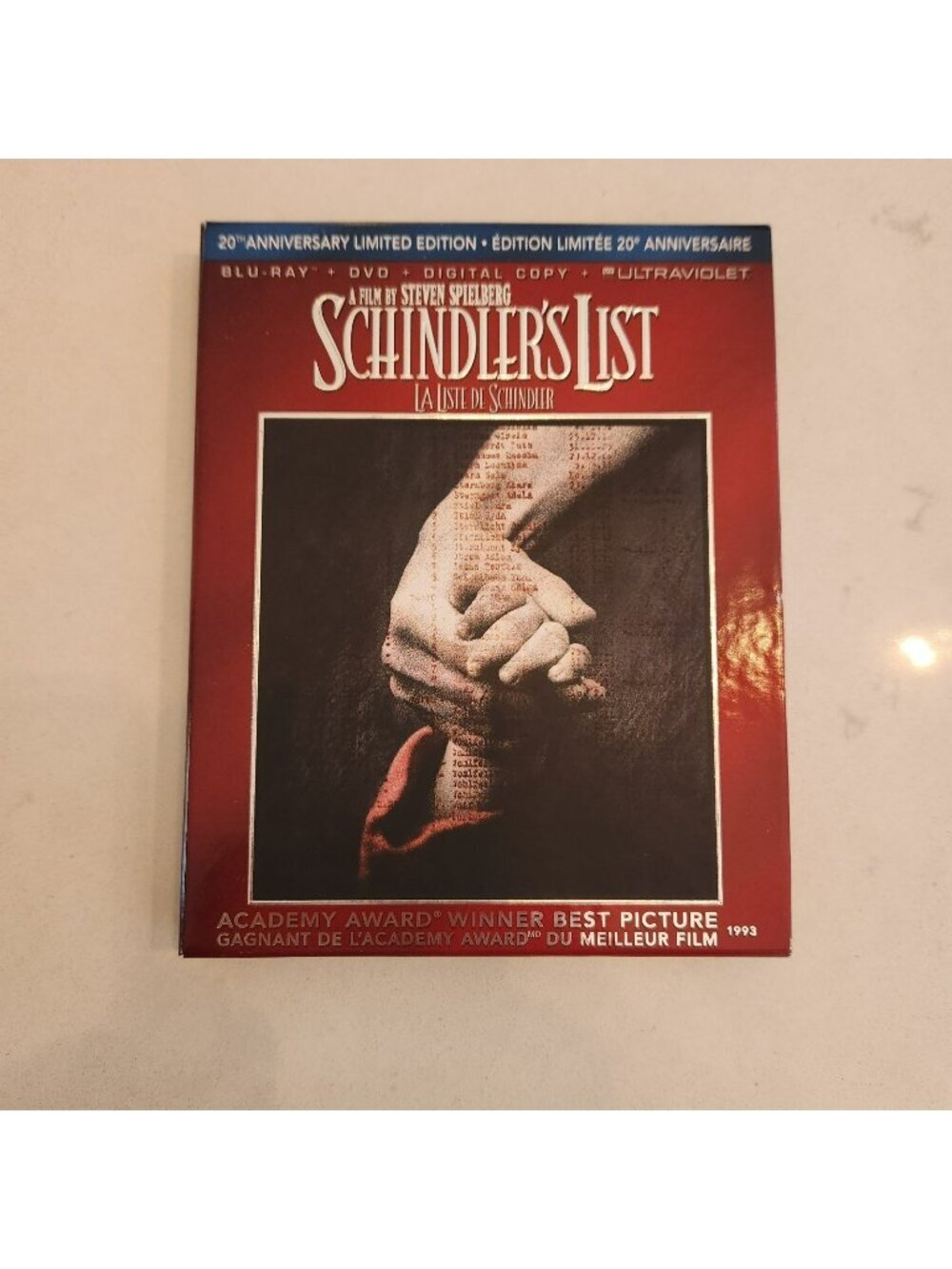 Schindler's List - 20TH Anniversary Limited Edition (Blu-ray/DVD) w/slipcover